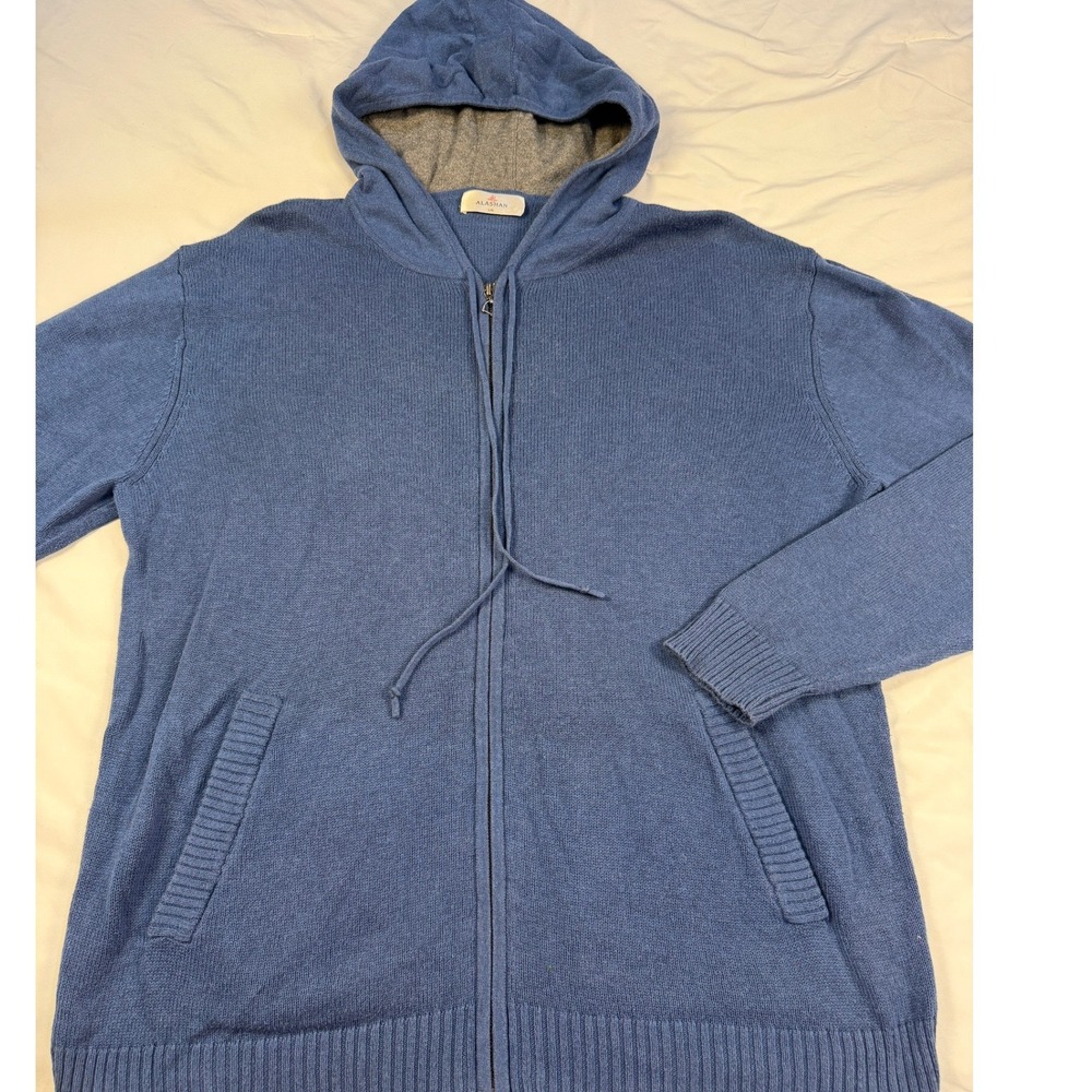 Men's Blue Zip-Up Hoodie Sweater